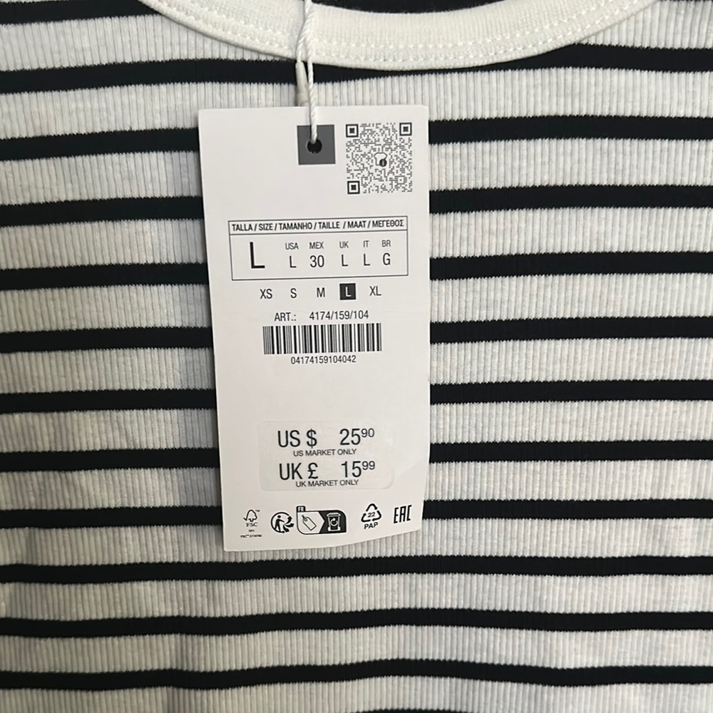 Zara Black and White Striped Bodysuit - Picture 4 of 5